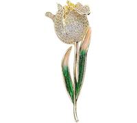CTRSM Broche, Broches Elegantes Broches de Tulipán for Mujer Broches de Moda de Circonio for Bufandas Accesorios de Joyería Broches de Ramo de Ropa Broches for Mujer