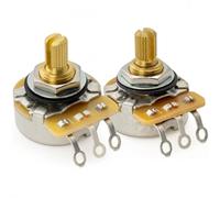 CTS 450G A250K+B250K Potenciómetros Latón Corto Split Shaft 1/4 Pulgada 10% Audio Lineal Taper Poti para Guitarra Eléctrica Bajo(Set de 1A1B)