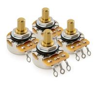 CTS 450G A250K Potenciómetros Latón Corto Solid Shaft 1/4 Pulgada 10% Audio Taper Poti para Guitarra Eléctrica Bajo(Set de 4)
