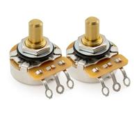 CTS 450G A250K Potenciómetros Latón Corto Solid Shaft 1/4 Pulgada 10% Audio Taper Poti para Guitarra Eléctrica Bajo(Set de 2)