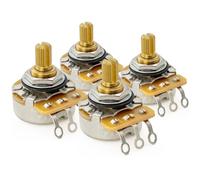 CTS 450G A250K Potenciómetros Latón Corto Split Shaft 1/4 Pulgada 10% Audio Taper Poti para Guitarra Eléctrica Bajo (Set de 4)
