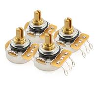 CTS 450G A250K Potenciómetros Metrico Grueso 18-Spline Latón Corto Split Shaft 1/4 Pulgada 10% Audio Taper Poti para Guitarra Eléctrica Bajo(Set de 4)