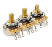 CTS 450G A250Kx2+B250K Potenciómetros Latón Corto Split Shaft 1/4 Pulgada 10% Audio Lineal Taper Poti para Guitarra Eléctrica Bajo(Set de 2A1B)