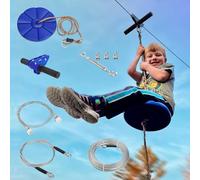 CTSC tirolina, tirolinas para Adultos y niños, Home Garden Toy Lift Set con Frenos, Asientos y Cuerdas de Acero, Colorido Disfrute de diversión (45 m Azul)
