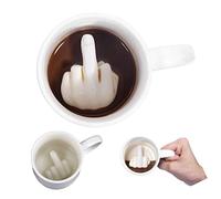 CTTPEG Taza de café de cerámica con dedo medio en 3D divertido en el interior para el mejor día de San Valentín, regalo de cumpleaños