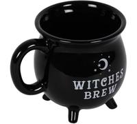 CTTPEG Taza de cerámica negra con diseño de brujas y caldero, diseño gótico, para café, té, sopa, regalo divertido de Halloween, Navidad, cumpleaños