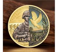 CTTSDHIPE Moneda Conmemorativa De Guerra Y Paz Mayo Moneda Coleccionable De La Paz Mundial Moneda De Desafío Chapada En Oro Moneda De Recuerdo