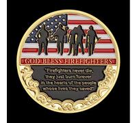 CTTSDHIPE Moneda Conmemorativa Gracias por Su Servicio Moneda De Desafío Monedas De Recuerdo Bañadas En Oro Bomberos por Su Valentía Regalo Coleccionable