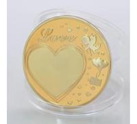 CTTSDHIPE Moneda Conmemorativa I Love You Lucky Coin Creative Gift Gold Plated Love Heart Souvenir Coin Challenge Coin