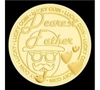CTTSDHIPE Moneda Conmemorativa Querido Padre Moneda De La Suerte Amo A Papá Monedas Coleccionables Moneda De Desafío Chapada En Oro Regalo De Recuerdo
