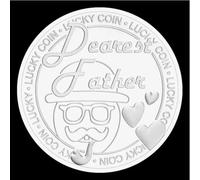 CTTSDHIPE Moneda Conmemorativa Querido Padre Moneda De La Suerte Amo A Papá Monedas Coleccionables Plata Chapada Moneda De Desafío Regalo De Recuerdo