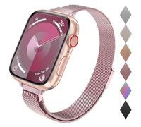 CTYBB for Apple Watch Band Series Ultra SE 8 7 6 5 4 3 2 1 38mm 40mm 41mm 42mm 44mm 45mm 49mm Stainless Steel Slim & Thin Mesh Magnetic Clasp Strap W