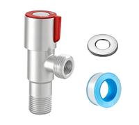 Ctyjia 1 Pieza Válvulas de Ángulo de Acero Inoxidable para Lavabo, 1/2" Válvula Ángulo Grifo con Cinta de PTFE, para Al Baño, Cocina, Fregadero, Rojo