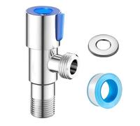 Ctyjia 1 Pieza Válvulas de Ángulo de Acero Inoxidable para Lavabo, 1/2" Válvula Ángulo Grifo con Cinta de PTFE, para Al Baño, Cocina, Fregadero, Azul