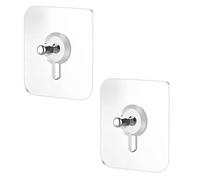 Ctyjia 5 Piezas Adhesivos de Tornillo Autoadhesivos Sin Perforar, Ganchos Adhesivos de Montaje en Pared Cuadrados de 2,24 Pulgadas para Baño, Cocina, Estante Colgante