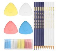 CTYUEYUN Juego de 40 tizas para sastre, accesorios de costura, juego de marcador de piezas, tiza de corte profesional y tiza triangular para marcar con precisión en textiles, cuero, materiales de