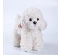CU-MATE - Peluche de perro caniche blanco de imitaci n - Peluche de perro de pie realista y suave hecho a mano - Regalo para ni os y ni as