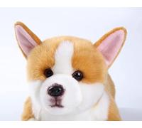 CU-MATE Perro de corgi galés de 16 pulgadas, simulación de animales de peluche Pembroke, suave hecho a mano, juguete de peluche para cachorros, regalo para niños y niñas