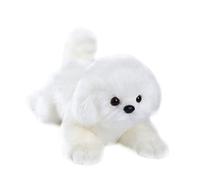 CU-MATE Perro maltés de peluche realista, juguetes de peluche para niñas y niños, color blanco, 14 pulgadas