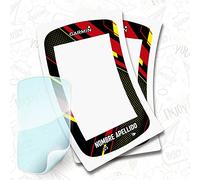 CUAC REVOLUTION 2 Pegatinas Bandera ESPAÑA Nombre EN Vinilo para Garmin 1000 + Protector HIDROGEL Bici BTT Bicicleta Personalizable (Rojo)