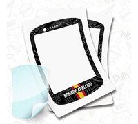 CUAC REVOLUTION 2 X Pegatinas Bandera ESPAÑA Nombre EN Vinilo para Garmin 830 + Protector HIDROGEL Bici BTT Bicicleta Personalizable