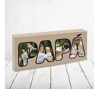 CUAC REVOLUTION Regalo Madera Foto Personalizada Papá, Fotografía en Bloque de Madera Personalizada. Letrero con tu Foto Impresa. Regalos Originales, Día del Padre, Cumpleaños.