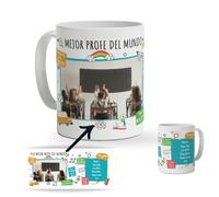 CUAC REVOLUTION Taza Personalizada con nombre para Profesores. Tazas de Desayuno personalizada Profesores. Regalo Original para Profes. Regalo Mejor profe. Regalo fin de curso.