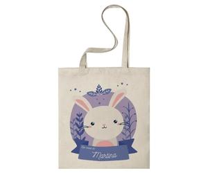 CUAC REVOLUTION Tote Bag personalizada diseño conejito. Bolsa de tela personalizable, resistente y multiusos. Tote bag de asas largas y tacto suave. Amiga del medio ambiente.