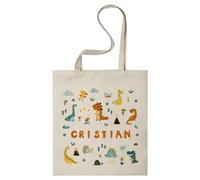 CUAC REVOLUTION Tote Bag Personalizada Diseño Dinosaurio Asas Largas - Bolsa Reutilizable, Ligera, Resistente y Suave Multiusos