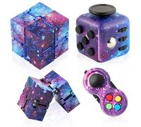 Cuackamily 3 Piezas Fidget Toys, Juguetes Cubo Antiestres Fidget Pad Juguetes Retro Controller, Infinity Cube, Juguete Antiestrés Stress Infinito Cubo para Estudio Trabajo, Regalos para Niños Adultos