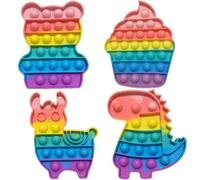 Cuackamily 4 piezas Pop Fidget It Toys Set, Juguetes Antiestres Niños, Bubble Fidget, Sensorial Herramientas para Adultos y Niños, Dinosaurio Alpaca Oso Helado, Regalos Cumpleaños Regalos para Fiestas