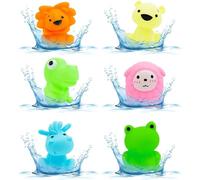 Cuackamily 6 PCS Juguete Baño Bebe, Juguetes para Bañera de Niños Pequeños, Juguetes Piscina Bebe Tiernos Animales Marinos Juguetes para Niños de 1-5