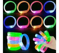 Cuackamily 8 Piezas Pulseras LED Luminosas en la Oscuridad Suministros de para Fiesetas Conjunto de Pulsera LED Juguetes iluminados para niños para Fiestas Cumpleaños Conciertos discotecas Adultos