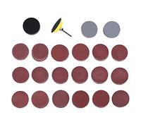 Cuadede 200 unidades serías de 50 mm de 2 pulgadas, disco de lijado 80-3000 papel abrasivo con 1 pulgada placa de tampón para pulido abrasivo + 1/4 pulgadas cola para herramienta giratoria
