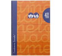 CUADERNO 4º FORRADO CUADROVIA 4MM 80H TAPA DURA NARANJA