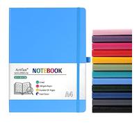 Cuaderno A4, cuaderno A4 con papel de primera calidad, piel sintética, escritura clásica, cuaderno A4, 21,2 x 29,1 cm, tapa dura, color azul cielo