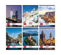 Cuaderno A4 de línea con diseño de ciudad - varios estilos