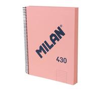 Cuaderno A4 Espiral Tapa Dura Milan 430 120 Hojas Pautado Rosa