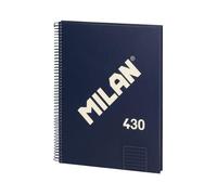 Cuaderno A4 Espiral Tapa Dura Milan 430 80 Hojas Pautado Azul