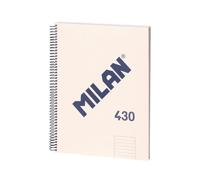 Cuaderno A4 Espiral Tapa Dura Milan 430 80 Hojas Pautado Beige