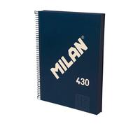 Cuaderno A4 Espiral Tapa Dura Milan 430 Cuadriculado 120 Hojas 95g Azul