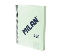 Cuaderno A4 Espiral Tapa Dura Milan 430 Cuadriculado 120 Hojas 95g Verde