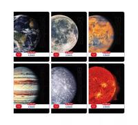 Cuaderno A4 rayado con motivo de planetas - variedad de diseños