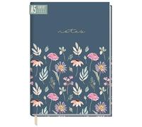 Cuaderno A5 a cuadros "Flying Flowers" de Trendstuff by Häfft - 124 páginas, 62 hojas - ideal como diario, journal, libro de ideas, bloc de notas - sostenible y respetuoso con el medio ambiente