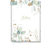 Cuaderno A5 a cuadros "Pan de oro" de Trendstuff by Häfft - 124 páginas, 62 hojas - ideal como diario, journal, libro de ideas, bloc de notas - sostenible y respetuoso con el medio ambiente