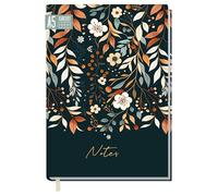 Cuaderno A5 a cuadros "Pretty Flowers" de Trendstuff by Häfft - 124 páginas, 62 hojas - ideal como diario, journal, libro de ideas, bloc de notas - sostenible y respetuoso con el medio ambiente
