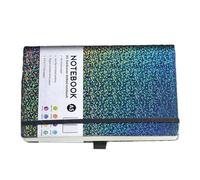 Cuaderno A5 con purpurina, cuaderno de tapa dura de 8,4 x 5,7 pulgadas, 160 páginas rayadas, resistente y brillante con banda elástica para escuela, oficina, regalos, escritura creativa