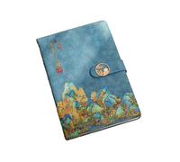 Cuaderno A5 de mil millas de montañas y ríos, cuaderno chino de viento, mil millas de montañas y ríos, hebilla, color azul ahumado