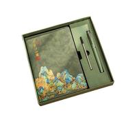 Cuaderno A5 de mil millas de montañas y ríos, cuaderno de mil millas de montañas y ríos, juego de 3 piezas, color verde matcha