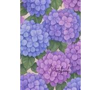 Cuaderno A5 Hortensia Acuarela 150 Hojas Tapa Dura - Bonito, Rayado y Perfecto para Diario o Regalo